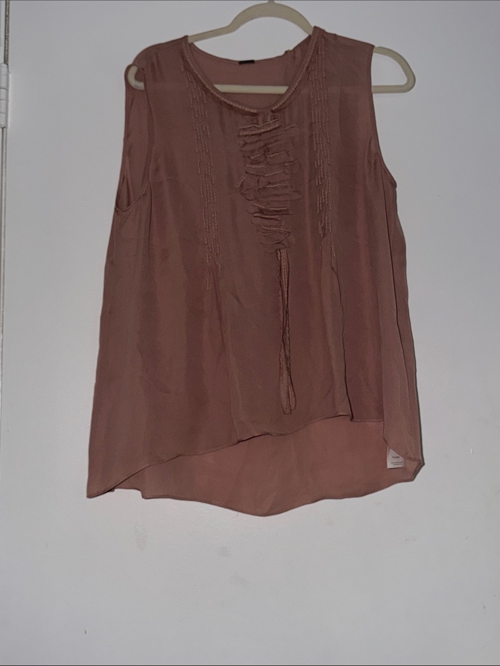 Elie Tahari Dusty Rose Sleeveless Tie-Front Camisole